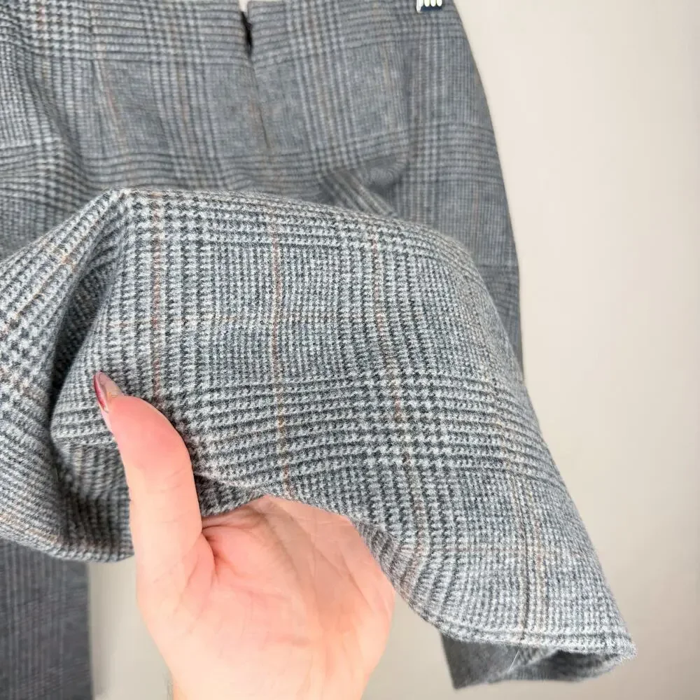 NWT Aritzia Wilfred Dorine Wrap Front Glen Check Plaid Wool Blend Mini Skirt 0